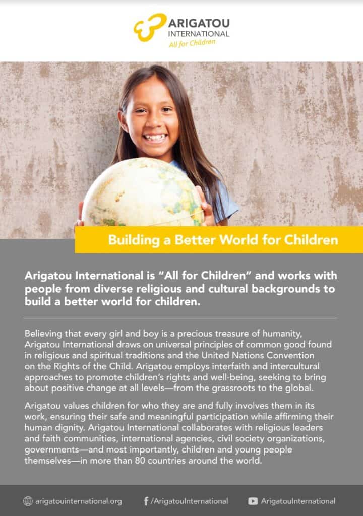 Arigatou International Building a Better World for Children Brochure.