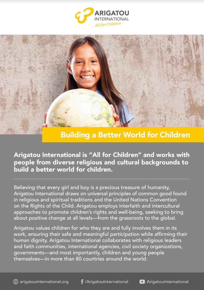 Arigatou International Building a Better World for Children Brochure.